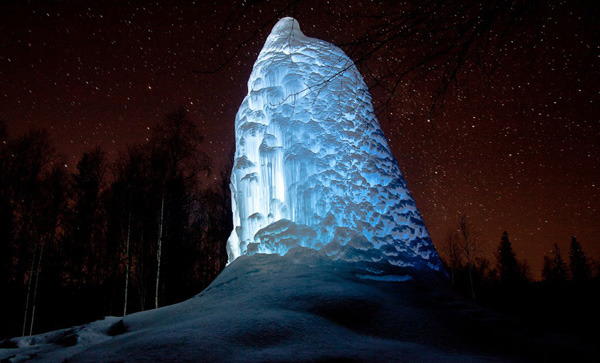 ледяной фонтан в Сибирке